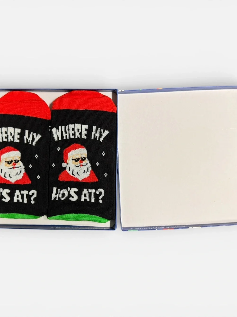NWT Kids Santa Christmas Socks Gift Box XL 10-12Y Funny Holiday Socks